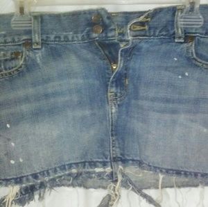 A&F Distressed jean mini skirt
